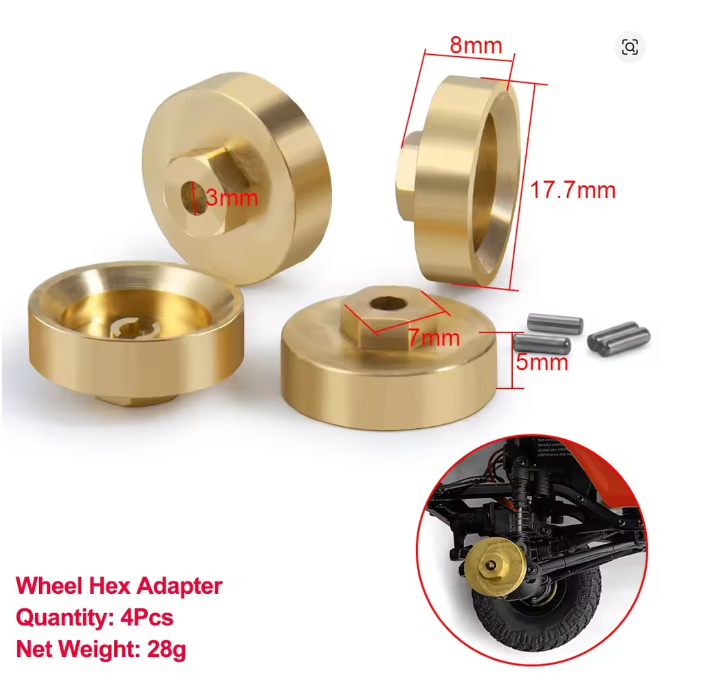 AXIAL SCX24 brass upgrade counterweight adapter