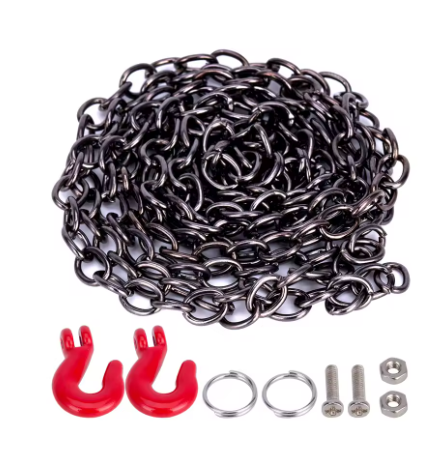 1/10 Scale Metallic chain with towing hooks