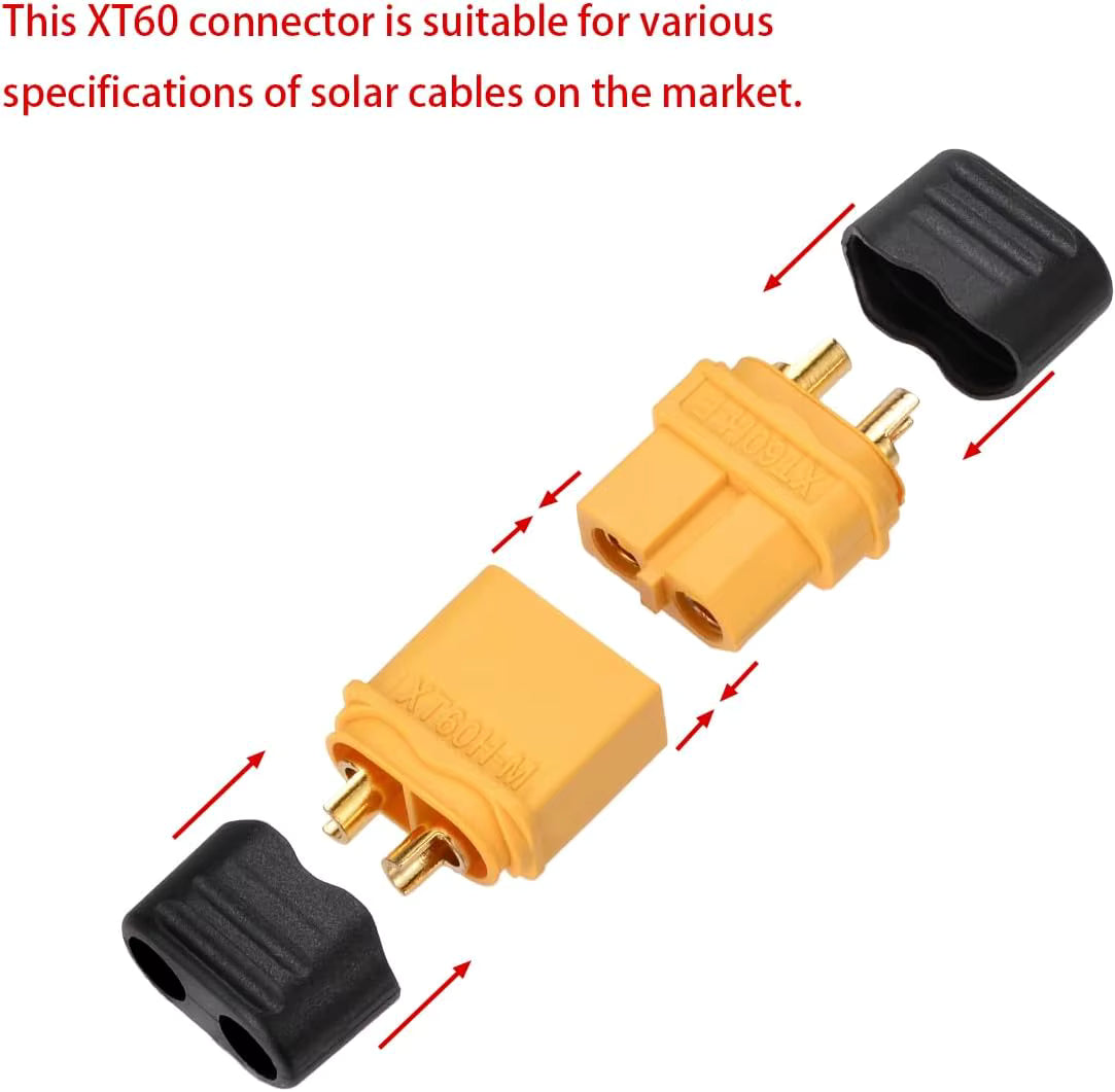 XT60 Male Bullet Adapters XT60 Connector Power Plugs with Sheath for RC