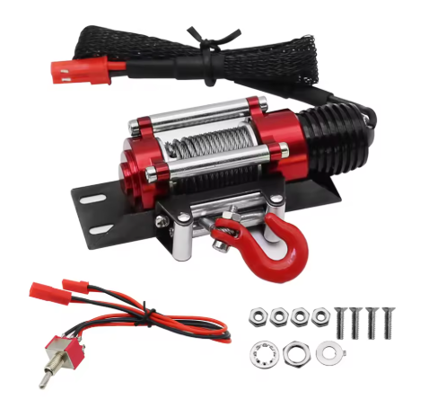 Metal Automatic Simulation Simulated Winch for 1/10 1/12 RC Crawler Car Axial SCX10 III 90046 D90 TRX4 TRX-6 D110 Redcat